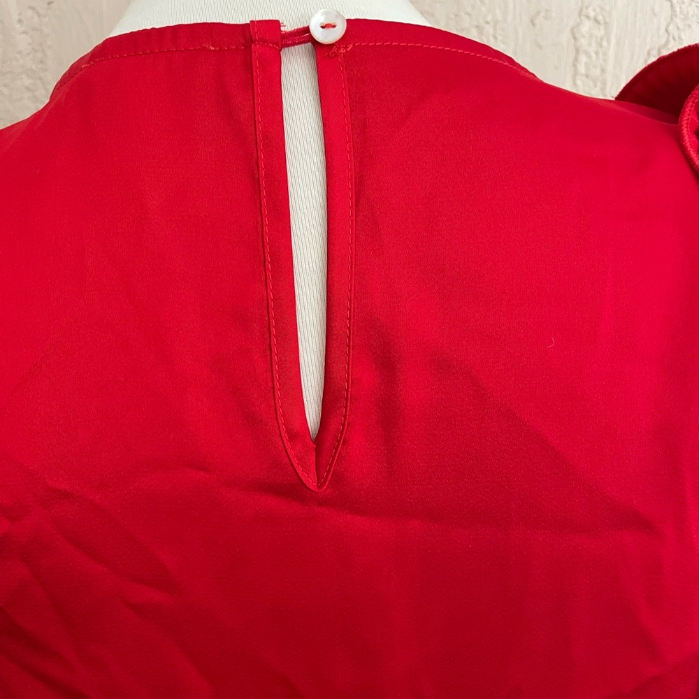 Red Satin Top - Picture 6 of 6
